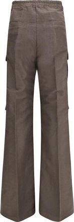 Rick Owens Mens Gray Ramie Cargo Pants Brown