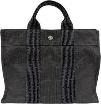 Herm&egrave;s Pre-owned Vintage Tote Bag - Dames - Vintage Shopper - Grijs - ONE Size - Polyester - Vintage