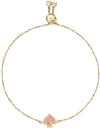 Kate Spade New York enamel spade charm slider bracelet in Pink at Nordstrom