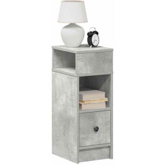 vidaXL vidaXL Comodini 2 pz con Cassetto Grigio Cemento 25x31x66 cm