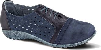 Naot Womens Lalo Sneaker In Navy Velvet Nubuck/ink Lthr/tin Gray Lthr