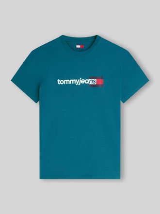 Tommy Jeans Regular Fit T-Shirt aus reiner Baumwolle in Petrol, Gr&ouml;&szlig;e XXL