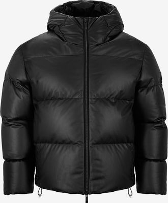 Moncler Kurze gesteppte Lederjacke mit Stehkragen Mentone