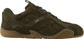 Versace Galaxia Suede Sneakers - Heren - Sneakers - Groen - 44 EU - Leer - Schoenen