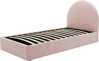 Muemue Cama Tapizada Con Almacenamiento Aglomerado Rosa 96x97x205cm