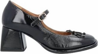 Emanuelle Vee Womens Square Heel Leather Pumps In Black