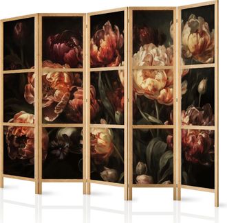 Artgeist Biombo Decorativo Artgeist Ramo Flores Rojo Blanco 225x172 Cm