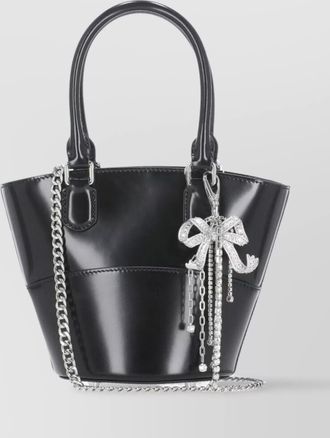 Self Portrait shopping bag leather strass detail