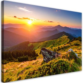 Feeby Impresi&oacute;n De Imagen, Monta&ntilde;as Paisaje Puesta De Sol Naturaleza, 100x70