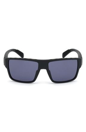 adidas 57mm Rectangular Sunglasses in Black /Smoke Lens Kolor Up Tm at Nordstrom