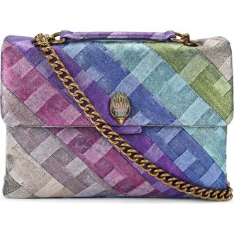 Kurt Geiger Large Kensington Rainbow Denim Shoulder Bag in Pastel Multi at Nordstrom Rack