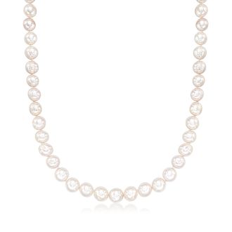 Ross-Simons 8-9mm Cultured Pearl Necklace With Sterling Silver