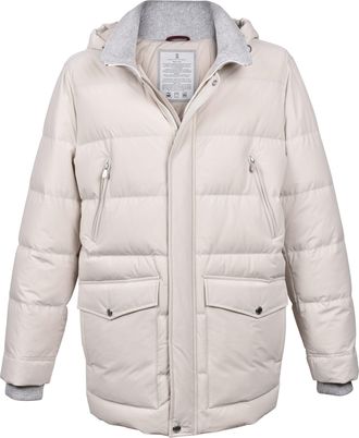 Brunello Cucinelli White Polyamide Full-Length Mens Jacket