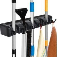 OEM Soporte De Pared Para Escobas Y Fregonas Con 6 Ganchos, Ideal Para El Hogar, Garaje, Cocina, Ba&ntilde;o Y Jard&iacute;n. - Crezuo
