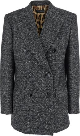 Dolce & Gabbana Grijze Blazer Jas Damesmode - Dames - Blazers - Grijs - S - Wol - Jassen