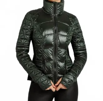 Blanc Noir Lightweight Down Filled Packable Puffer Jacket In Scottish Kelp