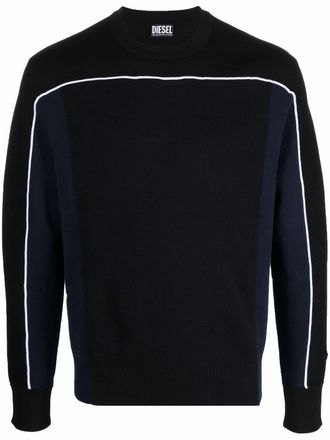 Diesel Sweater met afwerking - Zwart