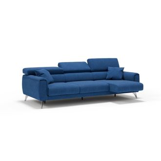 Divani.Store Sof&aacute; 3 plazas extensibles en tejido impermeable 244 cm azul
