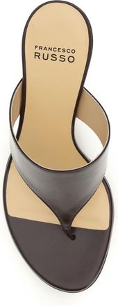 Francesco Russo Womens Thong Sandals Bordeaux Leather Calf