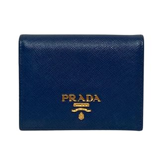 Prada Blue Leather Wallet (Bi-Fold) (Pre-Owned)