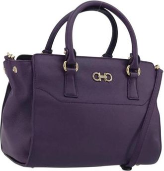Ferragamo Pre-owned Hand Bag - Dames - Vintage Handtas - Paars - ONE Size - Leer - Vintage