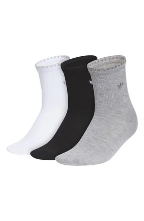 adidas Gender Inclusive Originals Assorted 3-Pack Quarter Socks in White/black/heather Grey at Nordstrom, Size Medium