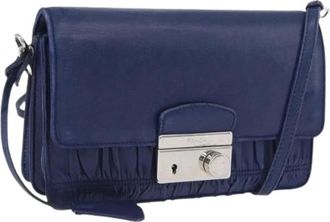 Prada Pre-owned Vintage Schoudertas - Dames - Vintage Schoudertas - Blauw - ONE Size - Leer - Vintage