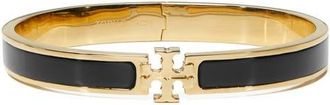 Tory Burch Medium Icon Enamel Bracelet in Tory Gold /Black at Nordstrom