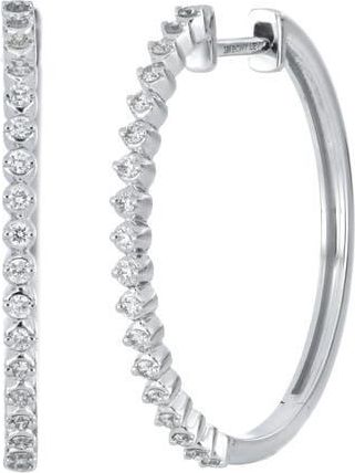 Bony Levy Liora Diamond Hoop Earrings in 18Kw White Gold at Nordstrom Rack