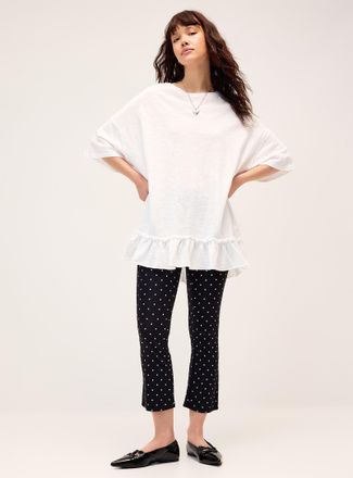 Twik Womens Ruffled slub oversized T-shirt