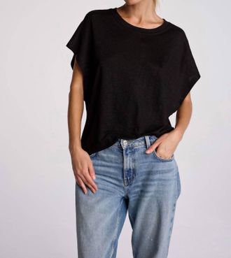 Sundays Linen Roxy Short Sleeve Tee In Black