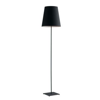 Luce-Ambiente-Design L&aacute;mpara de pie de metal negro con pantalla de tela 155 cm