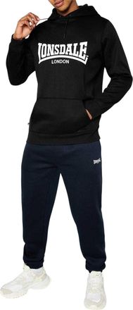 Lonsdale Heren Essential Oth-hoodie (Zwart)