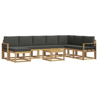 vidaXL Conjunto De Sof&aacute;s De Exterior 9 Pcs Blanco Y Antracita Vidaxl