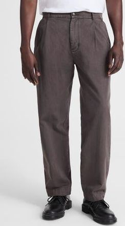 Madewell Pleated Cotton Twill Pants in Soft Charcoal at Nordstrom Rack, Size 35 X