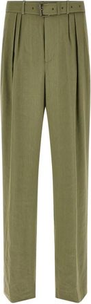 Dries Van Noten Preaches Pants - Heren - Straight fit broeken - Groen - S - Leer - Broeken
