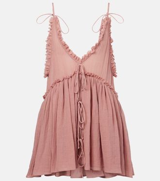 The Attico Ruffled cotton gauze minidress
