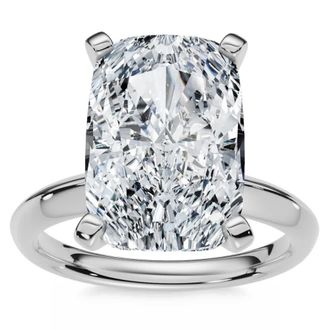Pompeii3 Certified 5Ct Elongated Cushion Diamond Engagement Ring Lab Grown