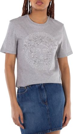 Versace Crystal Medusa Embellished T-Shirt