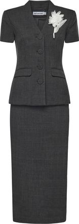 Self Portrait Midi Dress With Floral Detail