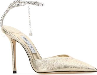 Jimmy Choo London Womens Saeda Pump Gold Fabric