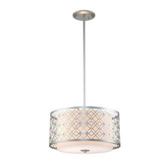 Netlighting Ziggy 2 Light Cylindrical Pendant Ceiling Light Lacquered Silver