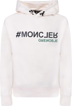 Moncler Logoed Hoodie In White