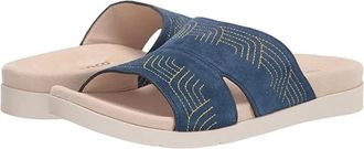 Spenco Womens Spenco Twilight Ellie SP1070PEA Sandals Blue Suede Slides GAL2111