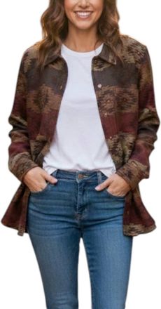 Tasha Polizzi Rambler Long Sleeve Shirt In Brown Multi