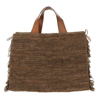 Ibeliv Tote Bags, female, Brown, Size: ONE SIZE Onja Raffia Tote