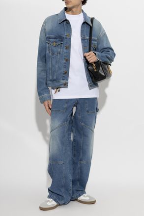 Balmain Jeans With vintage Effect, Mens, Blue