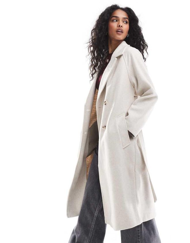 Stradivarius Trench-coat doux au toucher Écru-Blanc dès 55,99