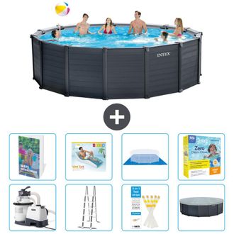 Intex Piscina Graphite Panel Redonda - 478x124 Cm - 9-piezas S639