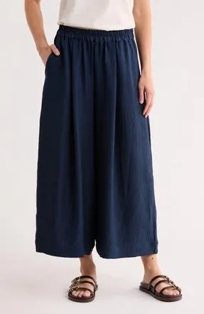 Max Studio Woven Gaucho Pants in Heather Navy at Nordstrom Rack, Size X-Small